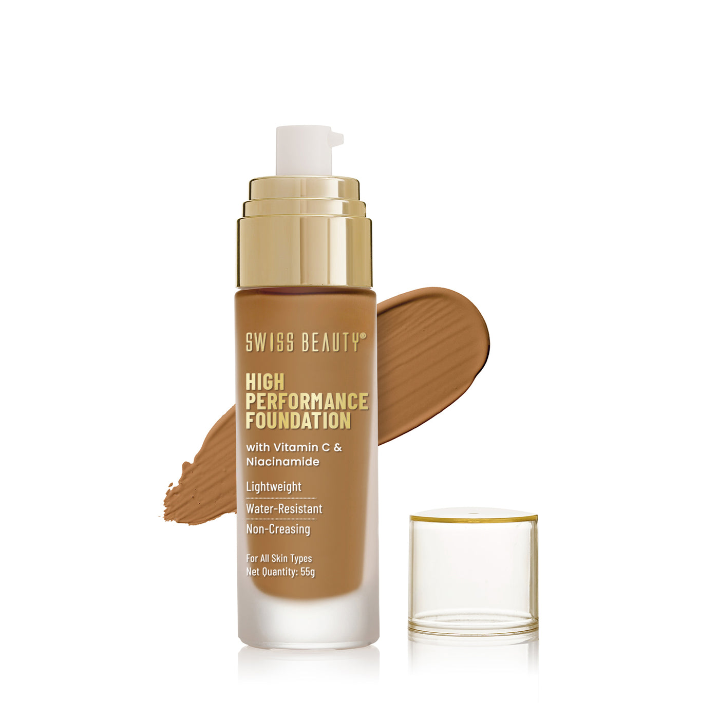 Available In 6 Shades High Coverage Waterproof Base Foundation Swiss Beauty  Sb-05, for Personal & Parlour, Packaging Size: 1 at Rs 142/piece in Delhi