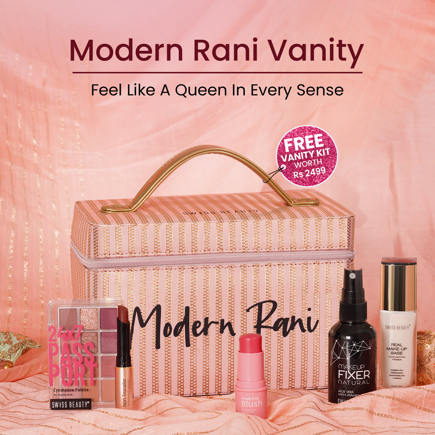 MODERN RANI MAKEUP Vanity WITH FREE Vanity Box (worth Rs 2499)