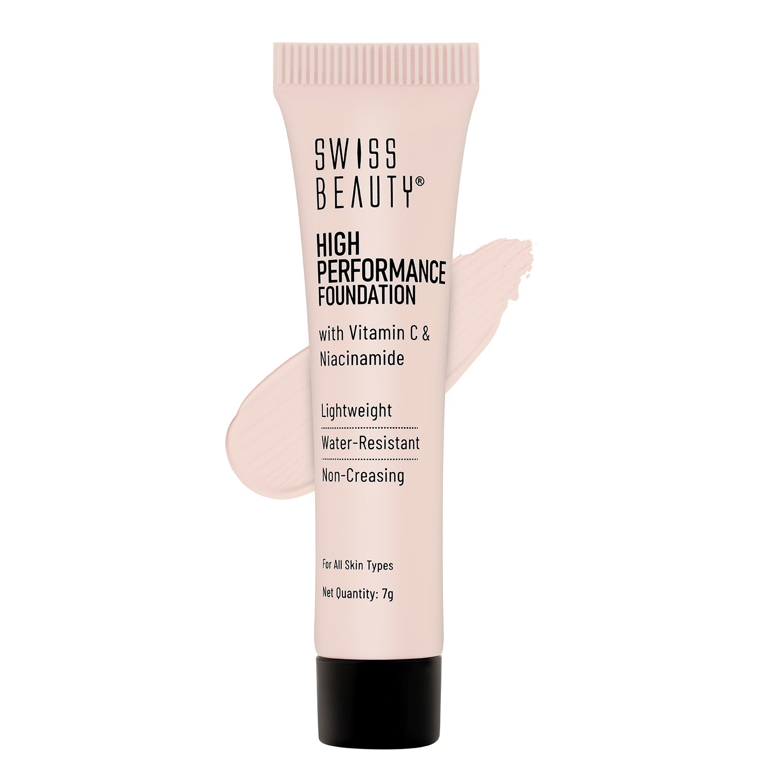 Swiss Beauty High Performance Foundation | Water-Resistant | Medium to  Buildable Coverage | Lightweight | Easy to Blend | With Vitamin C 