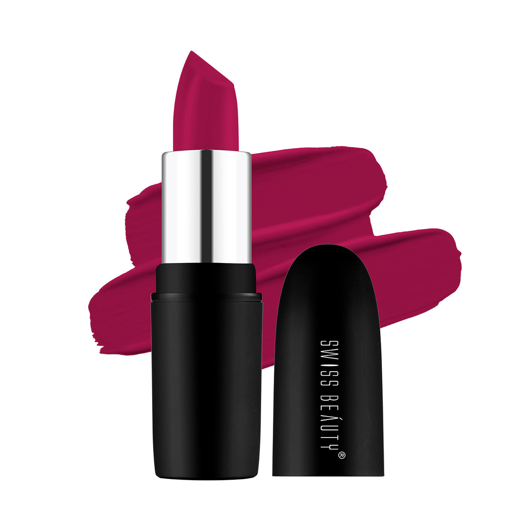 Swiss Beauty Pure Matte Lipstick - Magic Maroon (3.8g)
