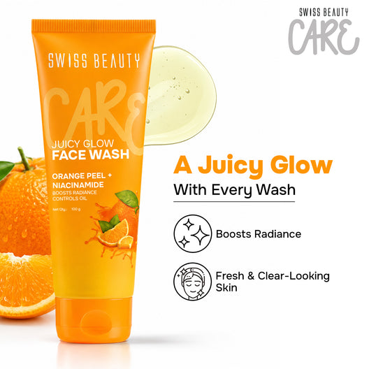 Swiss Beauty- Care Juicy Glow Face Wash Orange Peel + Niacinamide