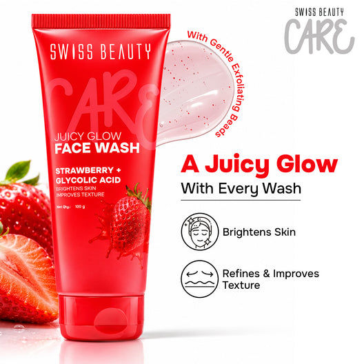 Swiss Beauty - Care Juicy Glow Face Wash Strawberry + Glycolic Acid
