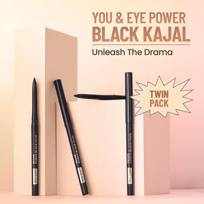 You & Eye Power Black Kajal - Twin pack - Swiss Beauty