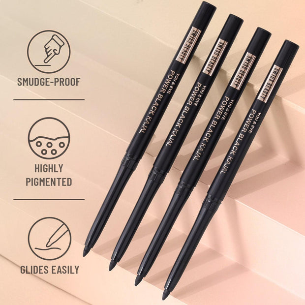 You & Eye Power Black Kajal - Twin pack - Swiss Beauty