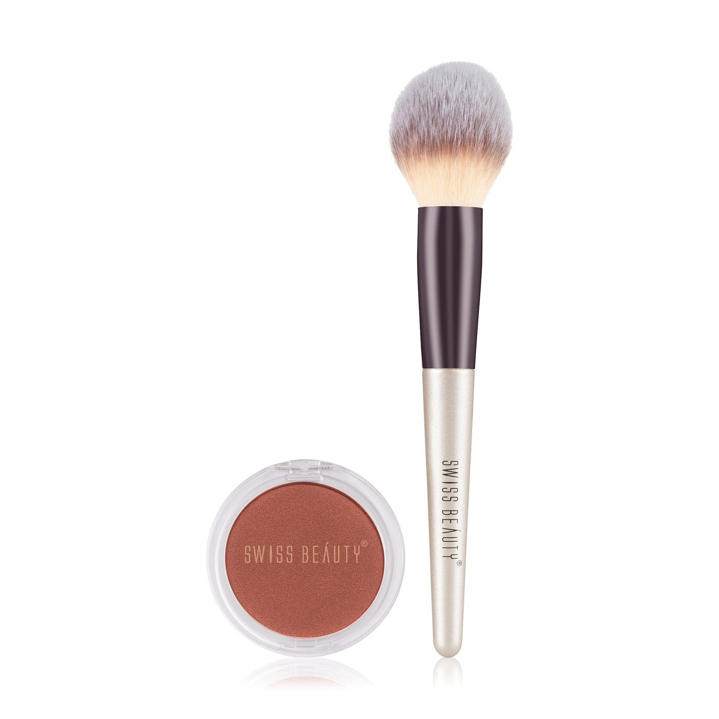 Let me Blush Blusher and Power Brush - Combo - Swiss Beauty