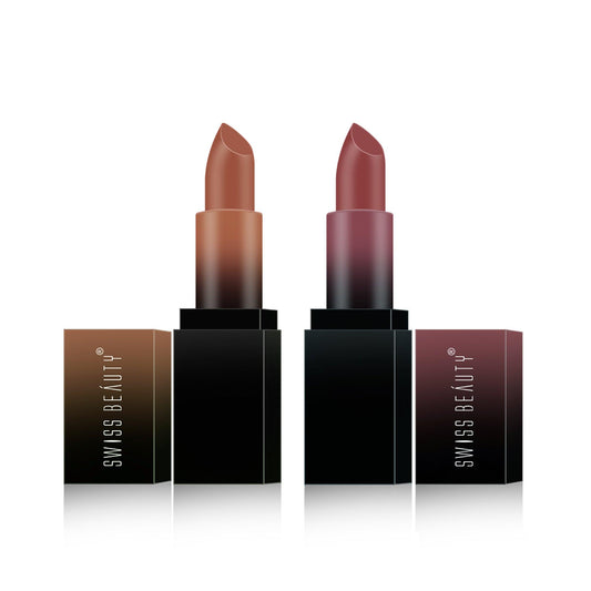 Be Bare & Beautiful HD Matte Lipstick - Set of 2 - Swiss Beauty